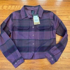 North Face Valley flannel boxy fit
button up purple plaid NWT size XS
